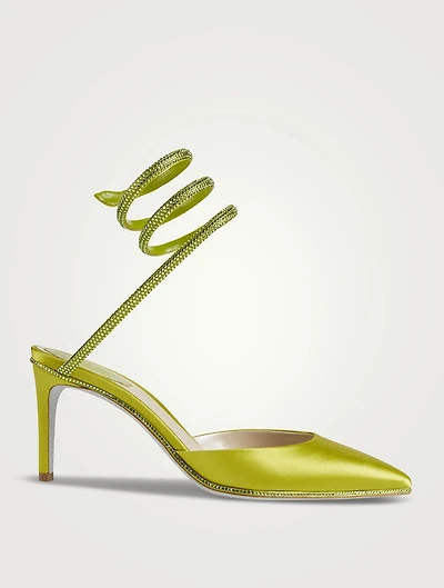 Cleo Crystal Satin Stiletto Pumps