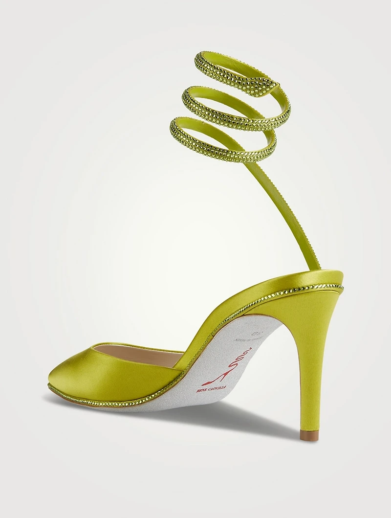 Cleo Crystal Satin Stiletto Pumps