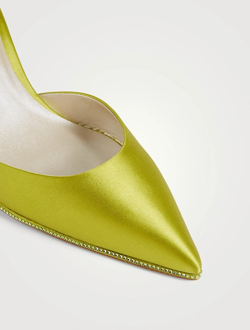 Cleo Crystal Satin Stiletto Pumps