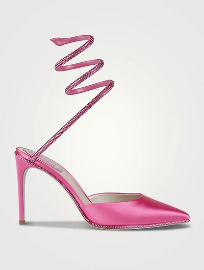 Cleo Crystal Satin Stiletto Pumps