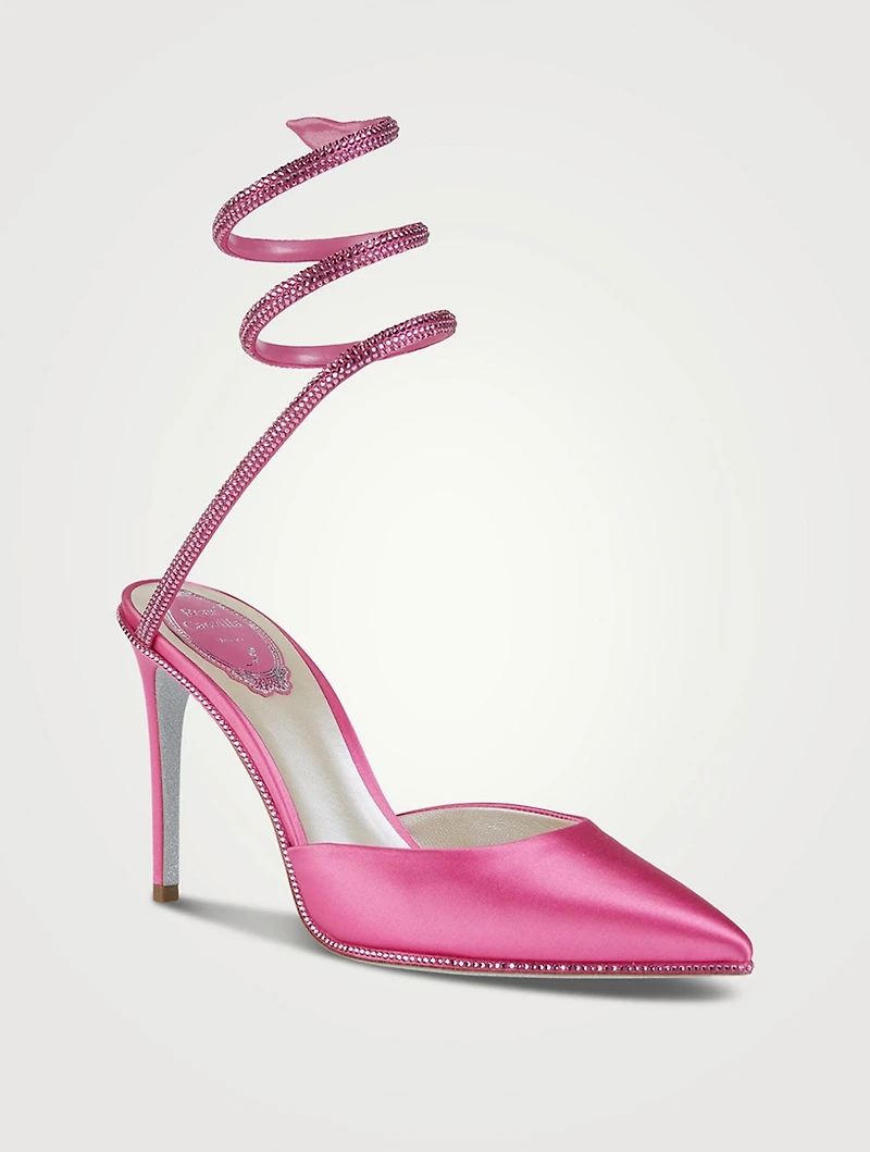 Cleo Crystal Satin Stiletto Pumps