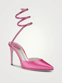 Cleo Crystal Satin Stiletto Pumps
