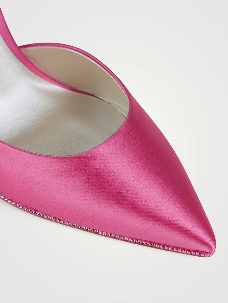 Cleo Crystal Satin Stiletto Pumps