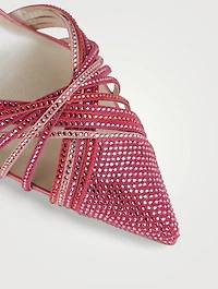 Vida Crystal Leather Slingback Sandals