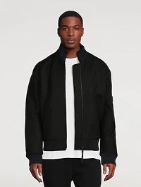Wool Zip Bomber Jacket