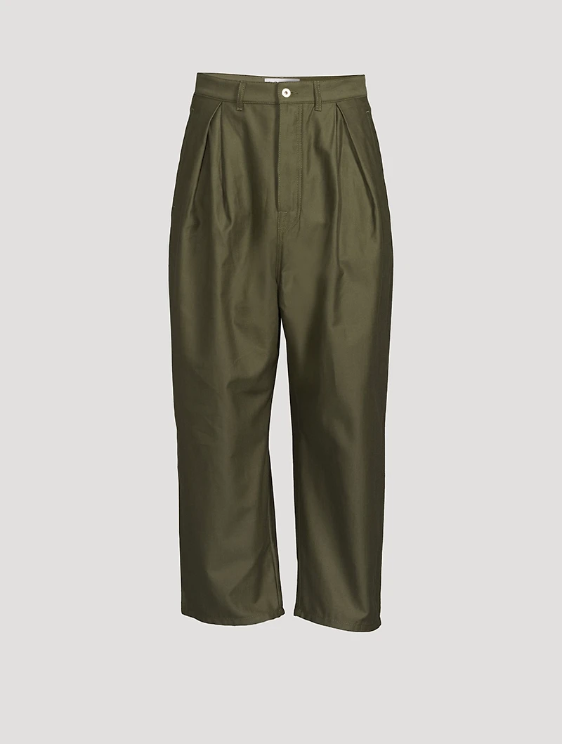 Pleat-Front Loose Pants