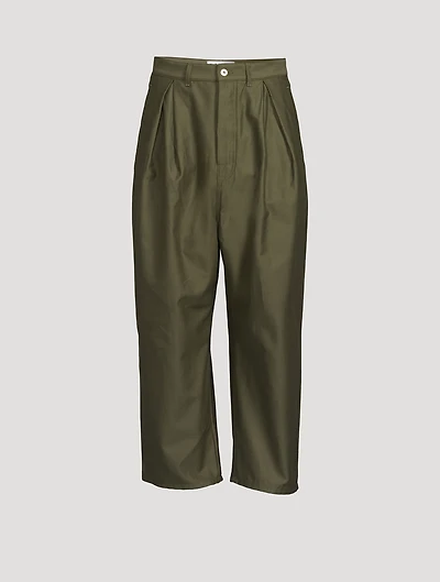 Pleat-Front Loose Pants