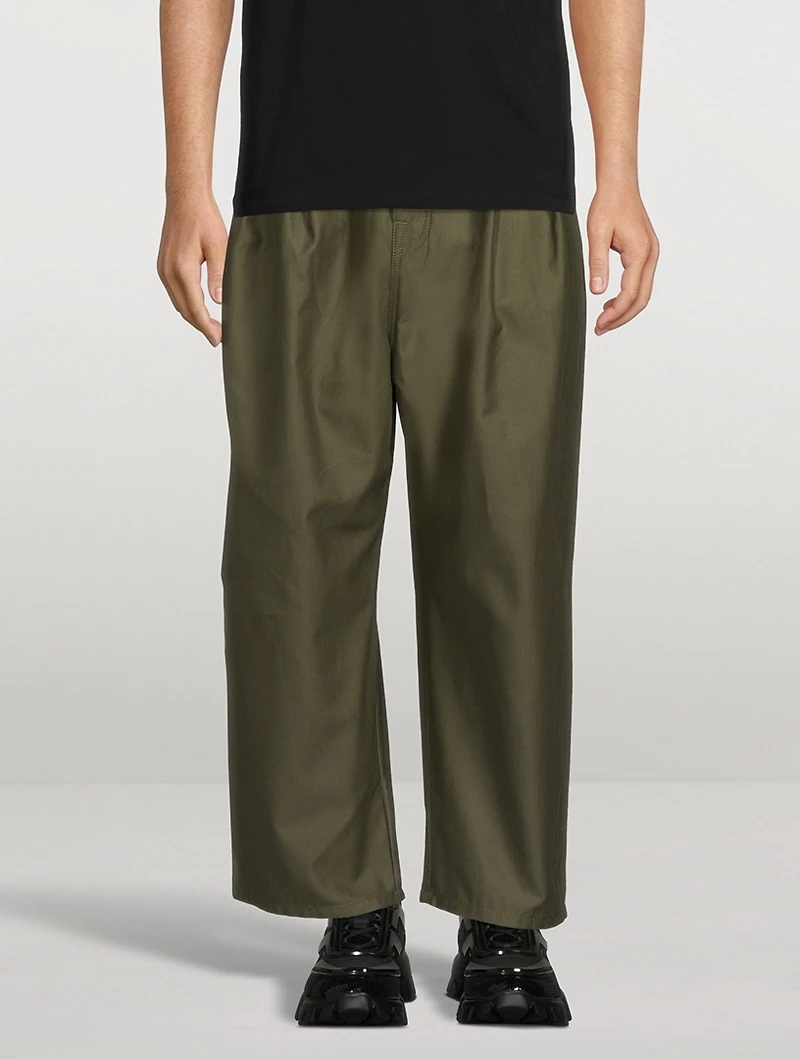 Pleat-Front Loose Pants