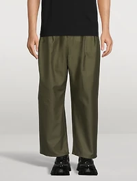 Pleat-Front Loose Pants