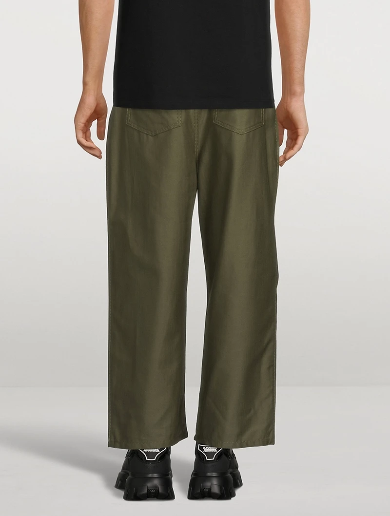 Pleat-Front Loose Pants