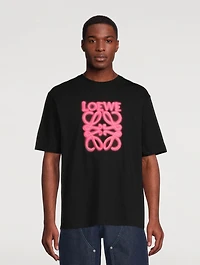 Cotton T-Shirt With Neon Logo