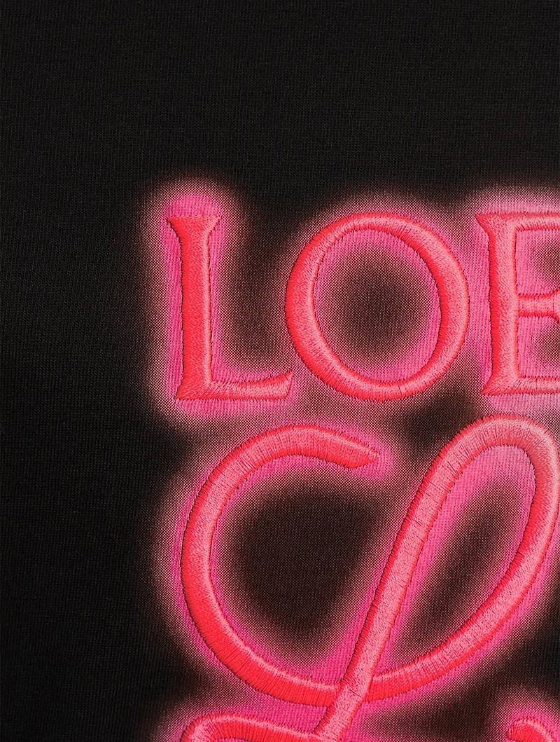 Cotton T-Shirt With Neon Logo