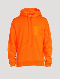 Cotton Hoodie With Leather Pocket