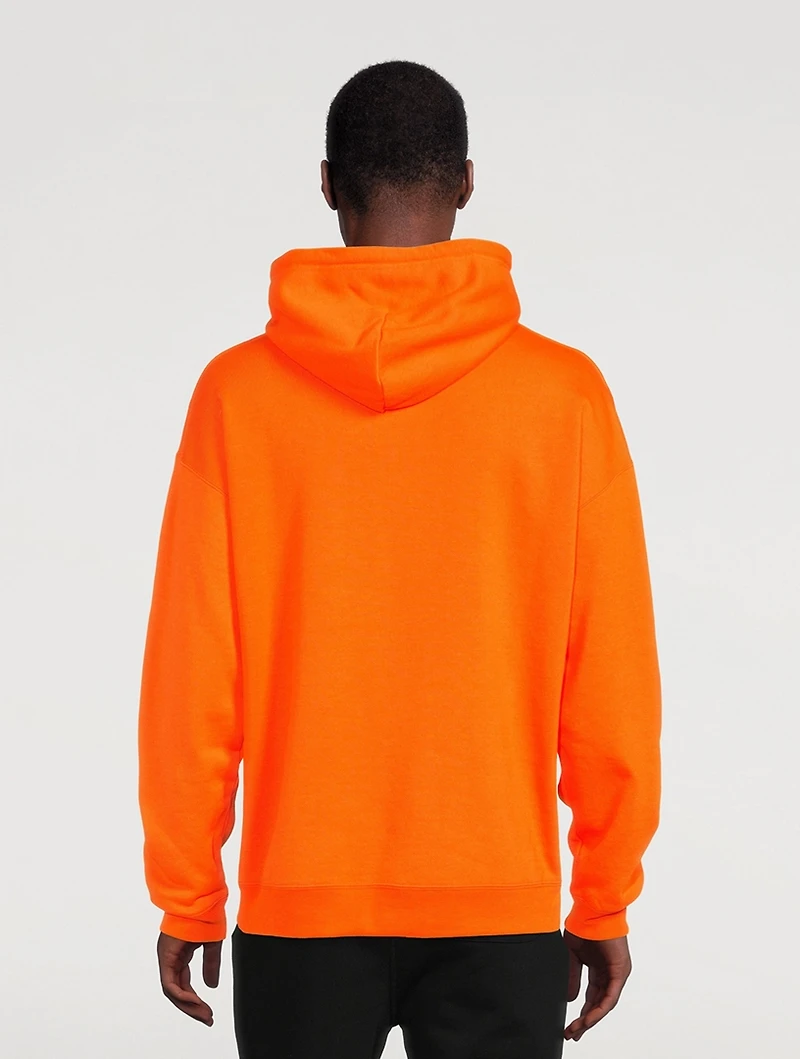 Cotton Hoodie With Leather Pocket