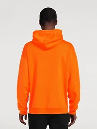 Cotton Hoodie With Leather Pocket