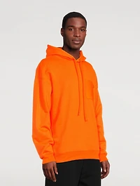 Cotton Hoodie With Leather Pocket