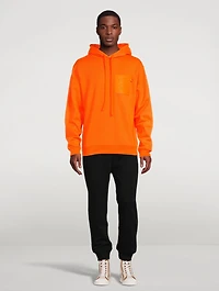 Cotton Hoodie With Leather Pocket