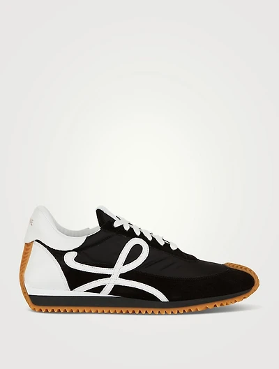 Nylon And Suede Flow Runner Sneakers