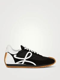 Nylon And Suede Flow Runner Sneakers