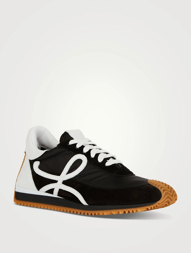Nylon And Suede Flow Runner Sneakers