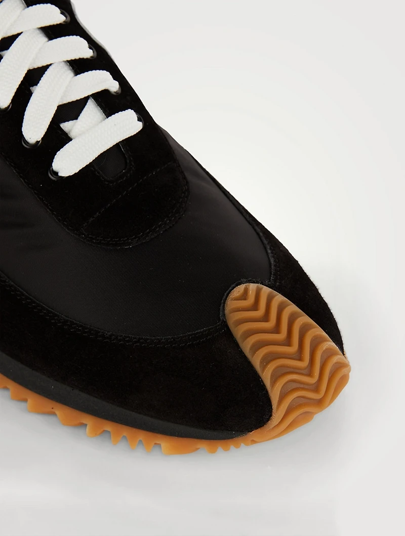 Nylon And Suede Flow Runner Sneakers