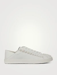 Goldie Convertible Embellished Leather Sneakers