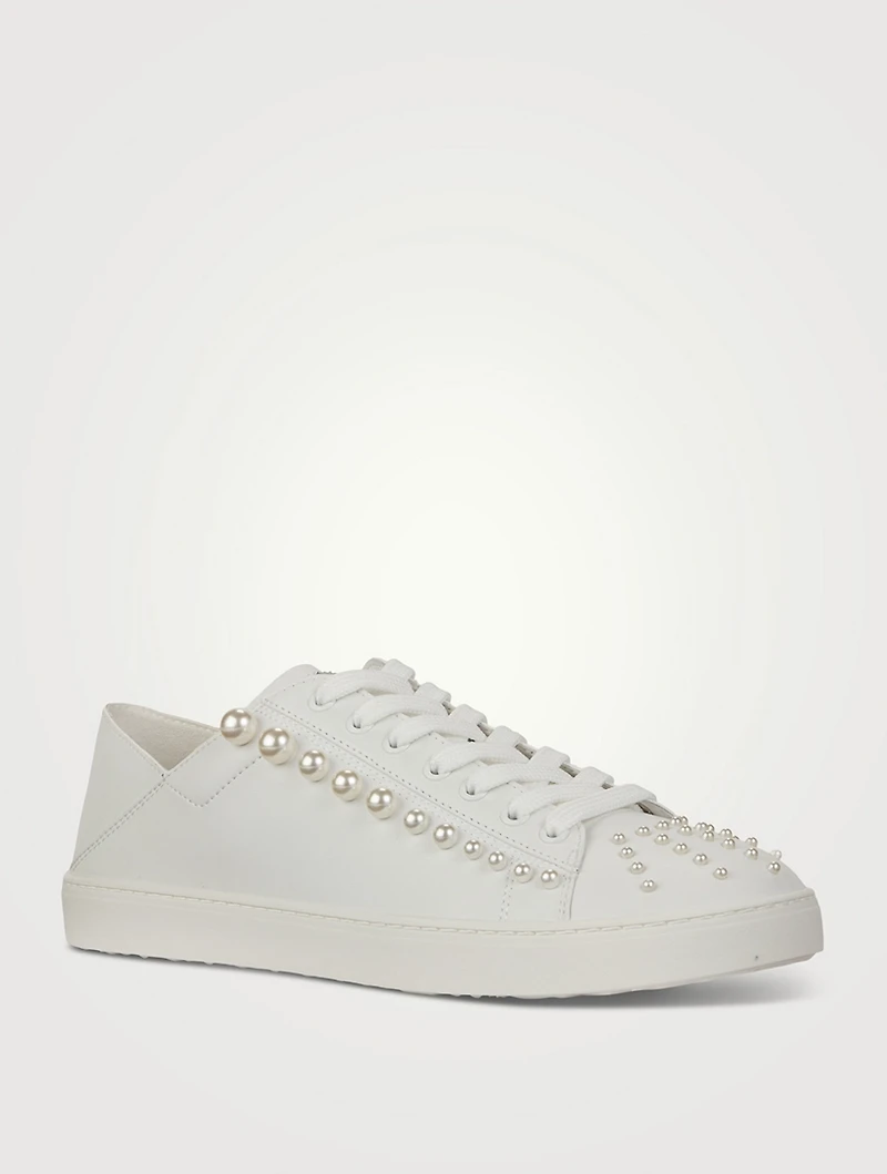 Goldie Convertible Embellished Leather Sneakers