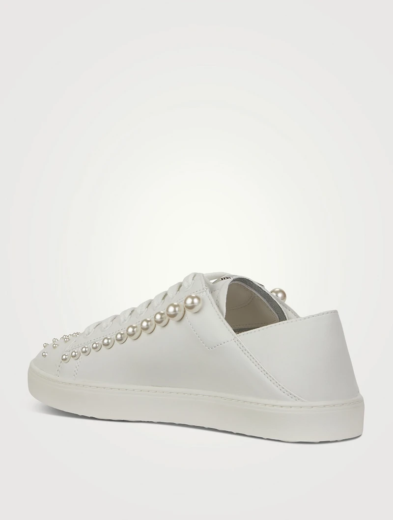 Goldie Convertible Embellished Leather Sneakers