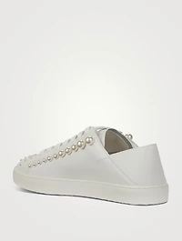 Goldie Convertible Embellished Leather Sneakers