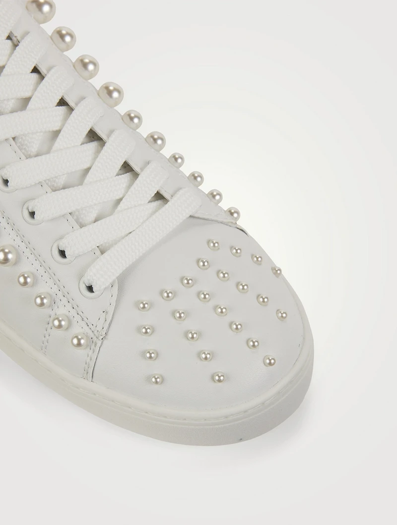 Goldie Convertible Embellished Leather Sneakers