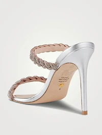 Addison Embellished Metallic Leather Heeled Mules