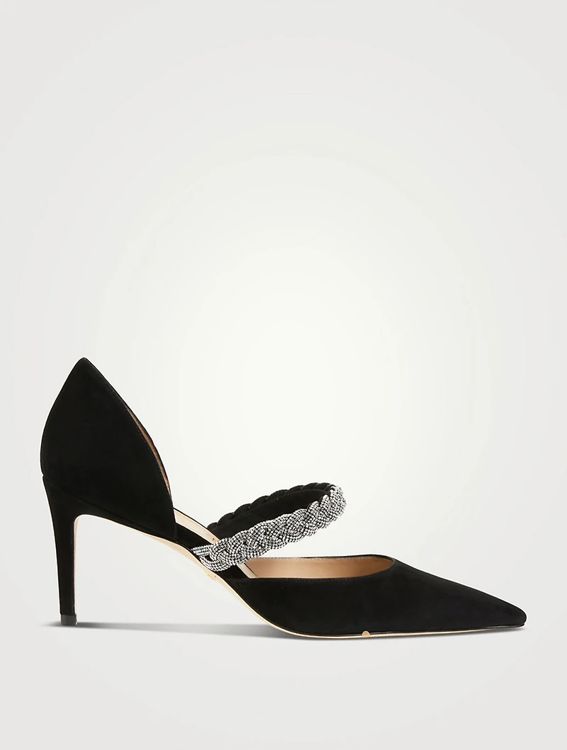 Addison Embellished Suede d'Orsay Pumps