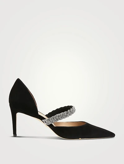 Addison Embellished Suede d'Orsay Pumps