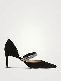 Addison Embellished Suede d'Orsay Pumps