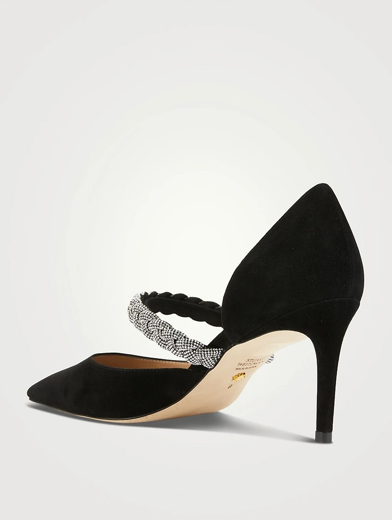 Addison Embellished Suede d'Orsay Pumps
