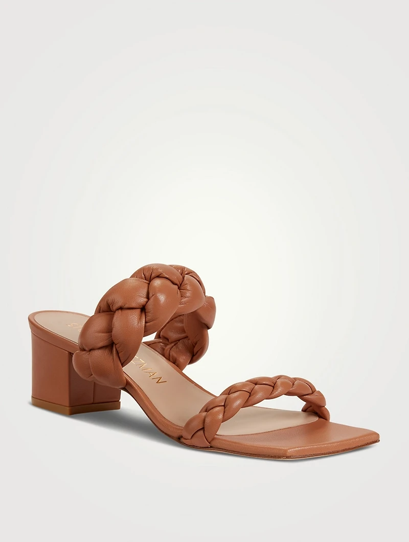 Playa Braided Leather Heeled Mules
