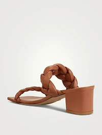 Playa Braided Leather Heeled Mules