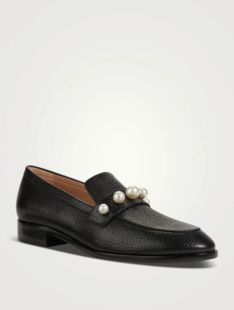 Goldie Embellished Leather Loafers