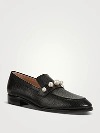 Goldie Embellished Leather Loafers