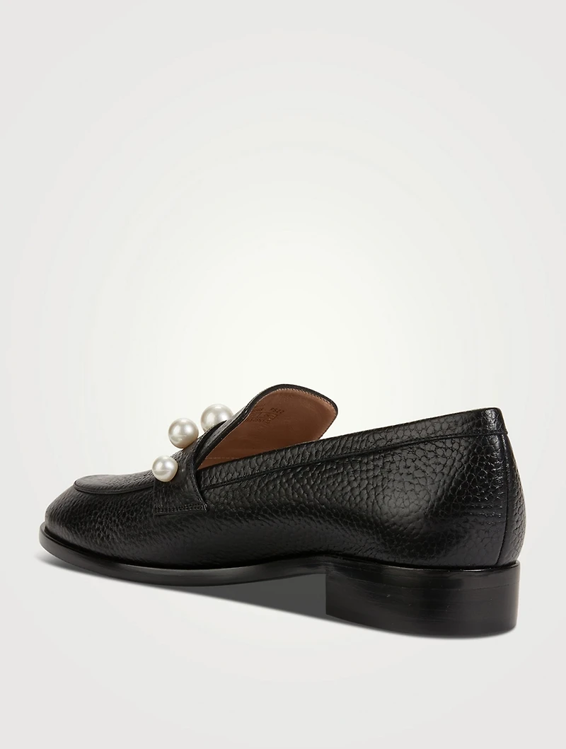 Goldie Embellished Leather Loafers