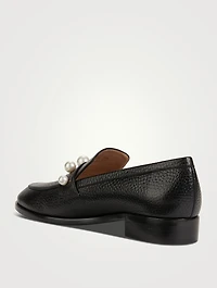 Goldie Embellished Leather Loafers