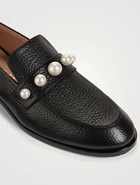 Goldie Embellished Leather Loafers