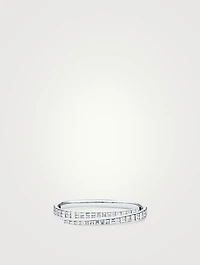 18K White Gold Coil Bracelet With Diamonds
