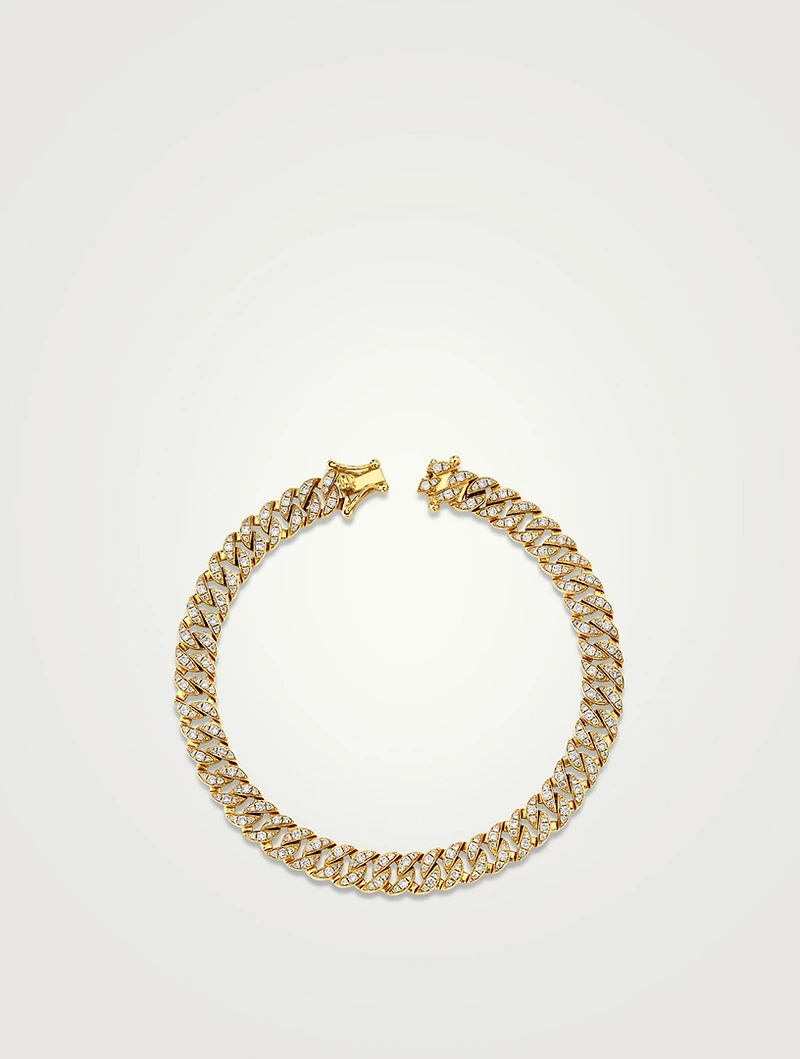 Small 18K Gold Havana Bracelet With Diamonds