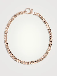 Baby Link 18K Rose Gold DIY Solid Bracelet With Diamonds
