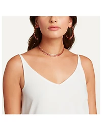18K Gold Dot Dash Necklace With Ruby And Diamonds
