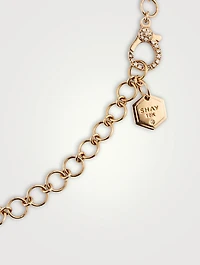 18K Gold Dot Dash Necklace With Ruby And Diamonds