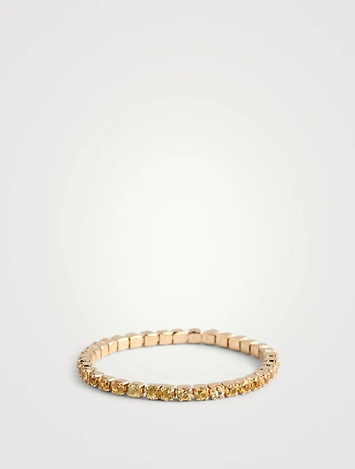 18K Gold Single Thread Ring With Yellow Sapphire