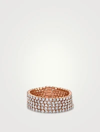 18K Rose Gold Five-Thread Stack Ring With Diamonds