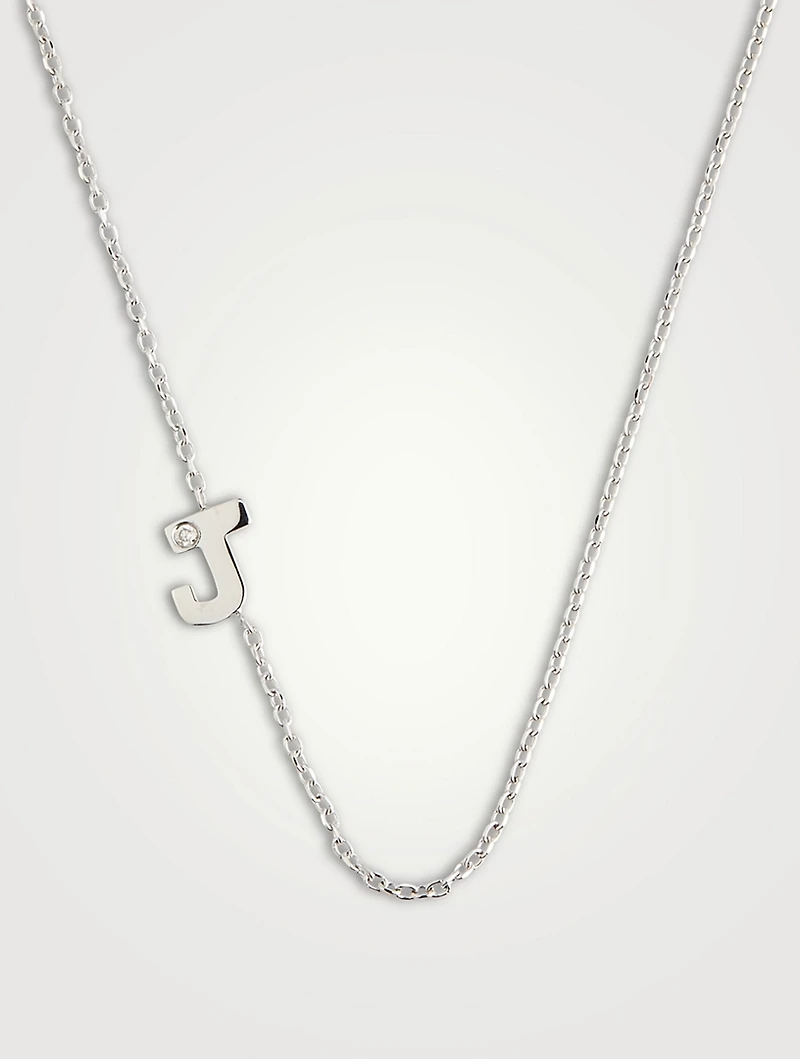 Love Letter 14K Gold Single Diamond J Necklace